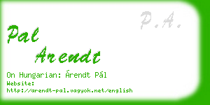 pal arendt business card